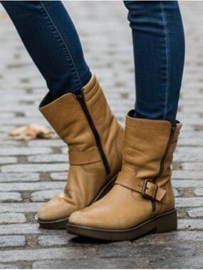 The Flexx Tan Aged Leather Moto Boots Size EU 37 - US 6